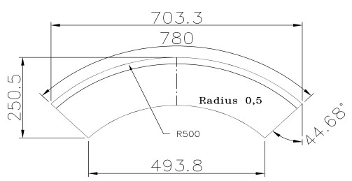 Kurvenstein Radius 0,5m