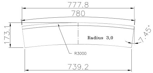 Kurvenstein Radius 3m