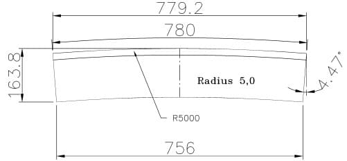 Kurvenstein Radius 5m